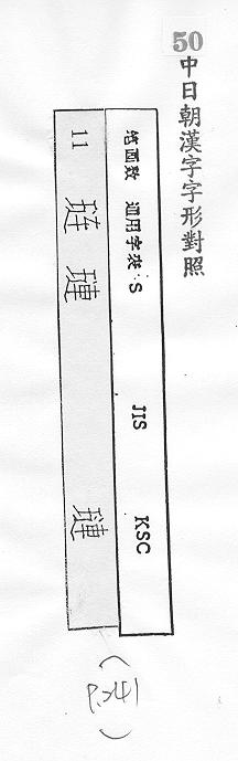 中日朝漢字字形對照 