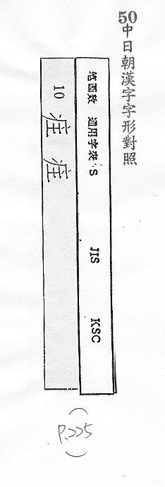 中日朝漢字字形對照 