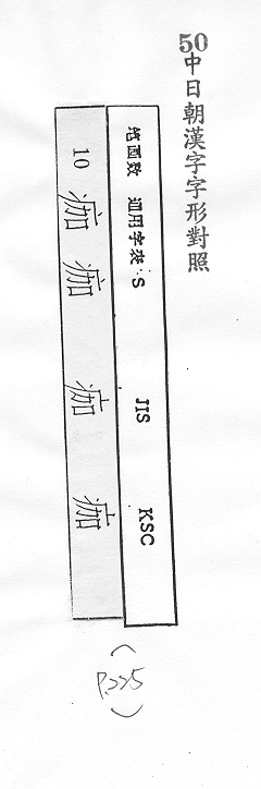 中日朝漢字字形對照 