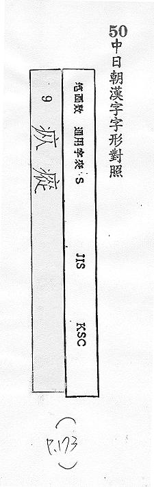 中日朝漢字字形對照 