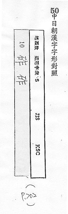 中日朝漢字字形對照 