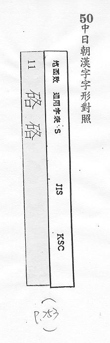 中日朝漢字字形對照 