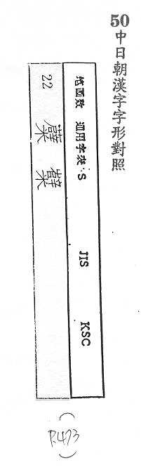 中日朝漢字字形對照 