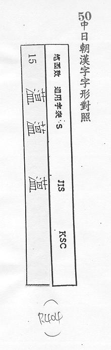 中日朝漢字字形對照 