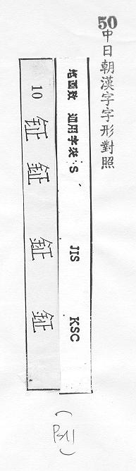 中日朝漢字字形對照 