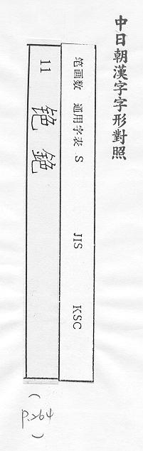 中日朝漢字字形對照 