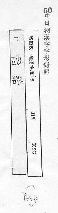 中日朝漢字字形對照 