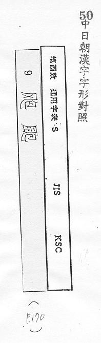 中日朝漢字字形對照 