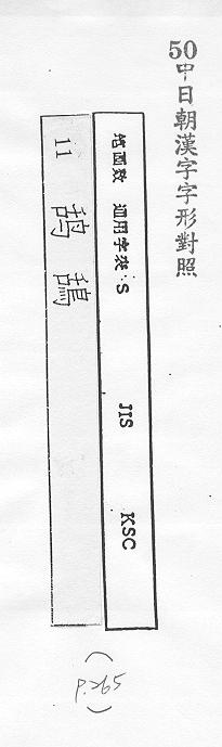 中日朝漢字字形對照 