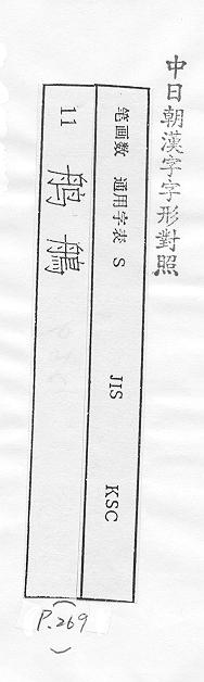 中日朝漢字字形對照 