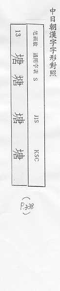 中日朝漢字字形對照 