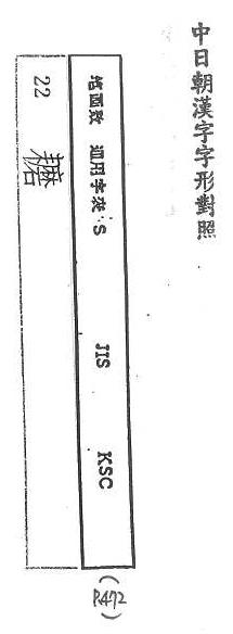 中日朝漢字字形對照 