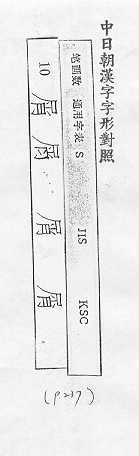 中日朝漢字字形對照 