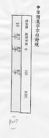 中日朝漢字字形對照 