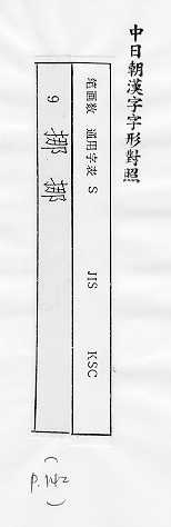 中日朝漢字字形對照 