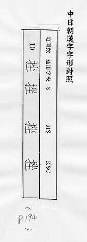 中日朝漢字字形對照 