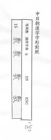 中日朝漢字字形對照 