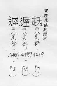 宋體母稿異體字 