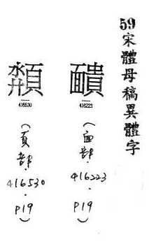 宋體母稿異體字 