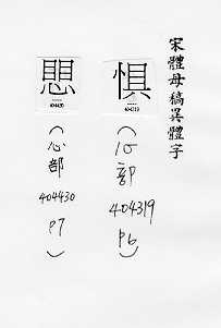 宋體母稿異體字 